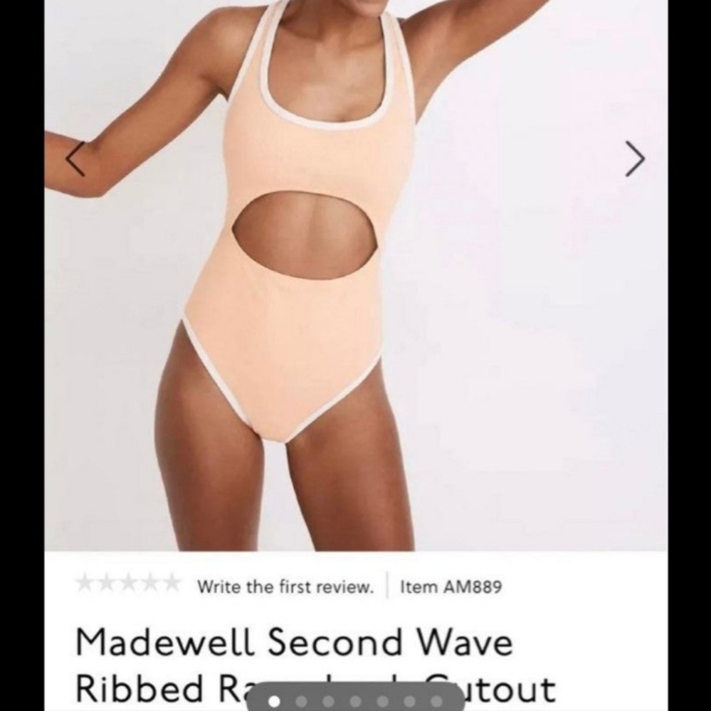 Madewell second wave ribbed cut out one piece swimsuit